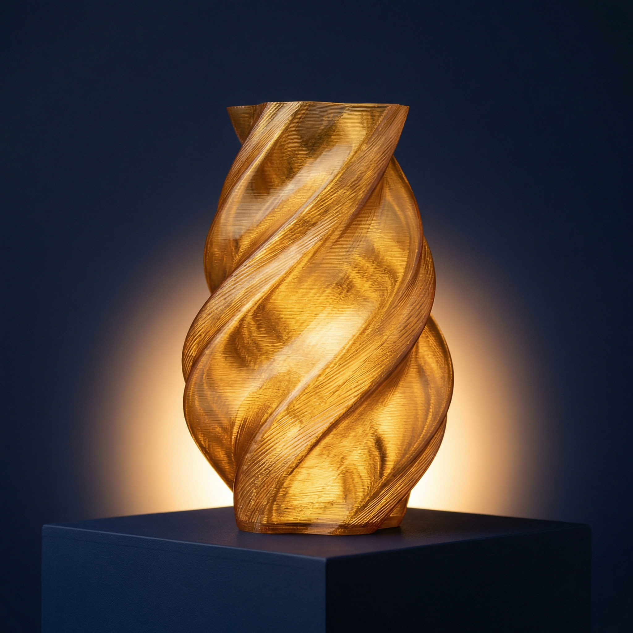 Vaso Espiral Dourado