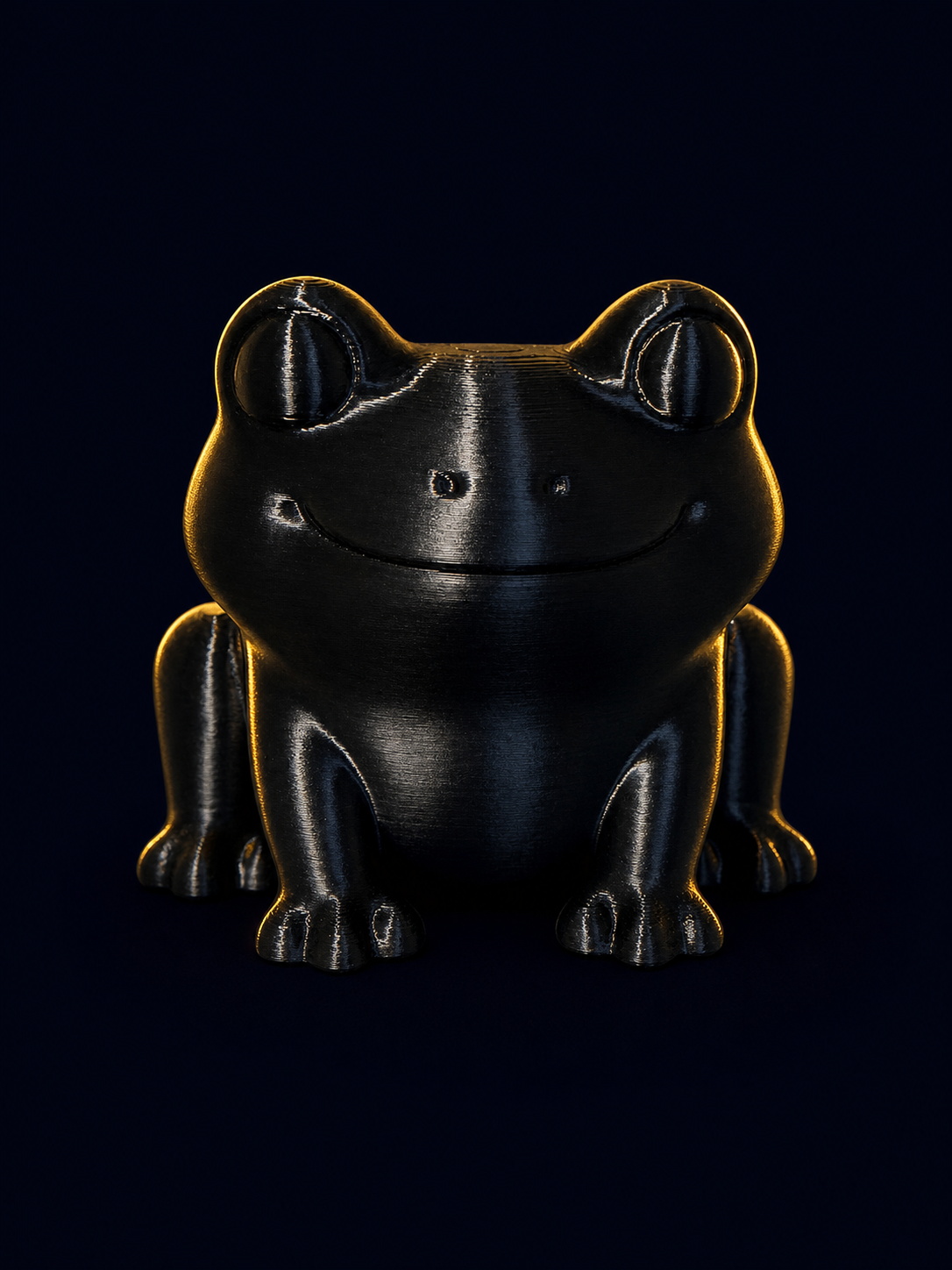 Sapo Decorativo Preto Brilhante